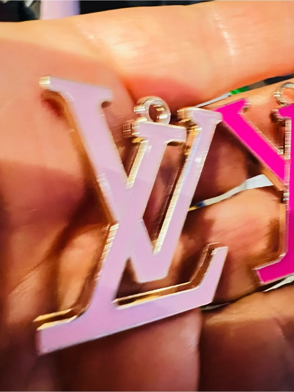 Pink Unbranded double sided Logo Necklace Charms – Set of 2 XL